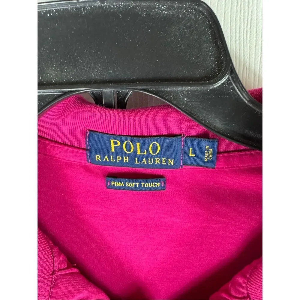 Polo Ralph Lauren Hot Pink Pima Soft Touch Polo Shirt Size Large